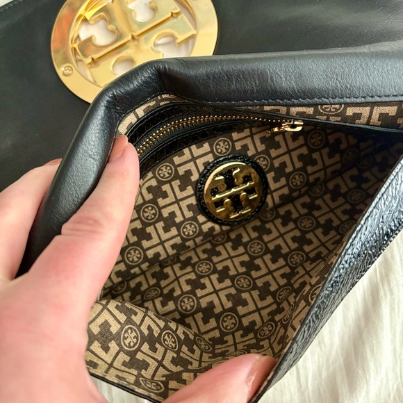 Tory Burch Oversized Metallic Leather Clutch - Picture 6 of 6